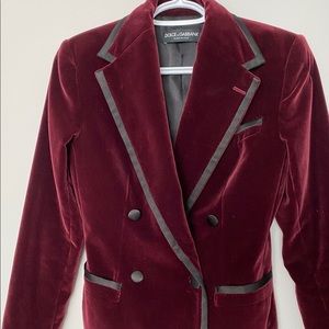 Dolce & Gabbana red velvet blazer AUTHENTIC